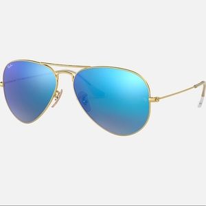 RayBan Aviator Large Metal Blue Lens & Gold Frame